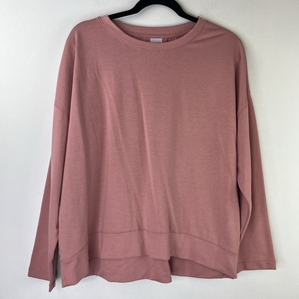 Avia Womens XL (16-18) Pullover Sweatshirt Pink Long Sleeve Crew Neck Pullover
